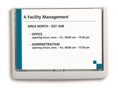 Információs tábla, 210x148,5 mm, DURABLE "CLICK SIGN", fehér