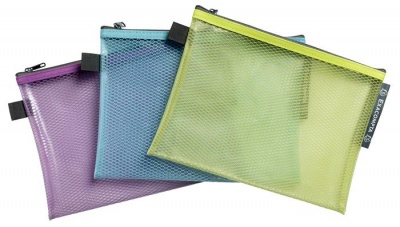 Rendszerező tasak, cipzáras, hálós, A5, EXACOMPTA "Pop`NCo", vegyes