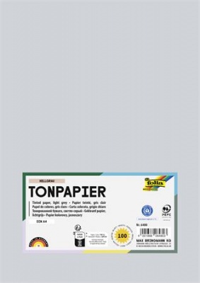 Színes papír, A4, 130 g, 100 lap, FOLIA, világosszürke