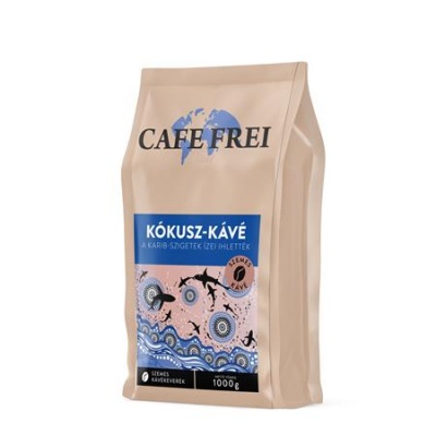 Kávé, pörkölt, szemes, 1000 g, CAFE FREI "Karib-szigetek", kókuszos