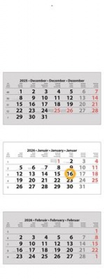 Naptár, speditőr, három hónapos, három tömbös, üres fejrész, DAYLINER