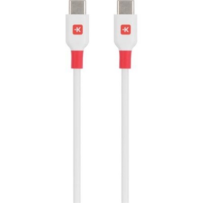 Töltőkábel, USB-C/USB-C, 1,2m, SKROSS, fehér