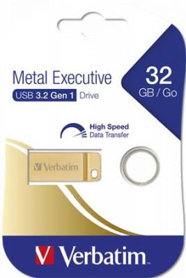 Pendrive, 32GB, USB 3.2, VERBATIM "Executive Metal", arany