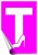 Információs matrica, 25x17,5 cm, tanuló vezető T betű, női, pink